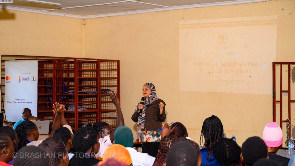 Dr Isha Grant, psychologist, discussing mental health with program participants at UTC Lira, Lira